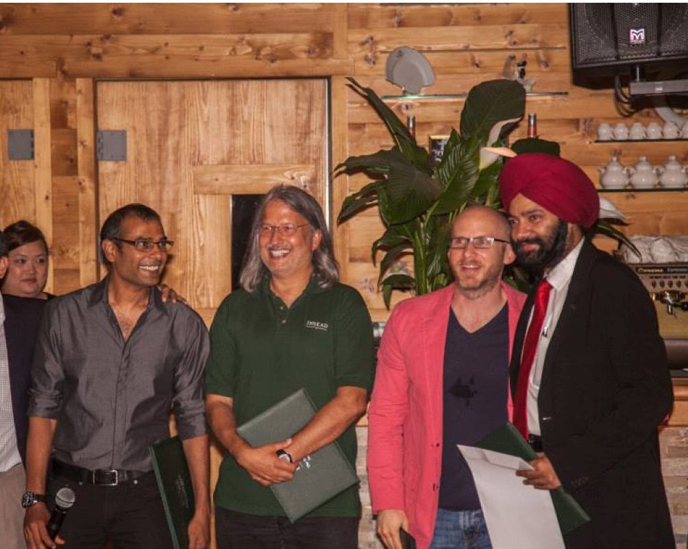 Harjeet with classmates at his INSEAD graduation in 2013