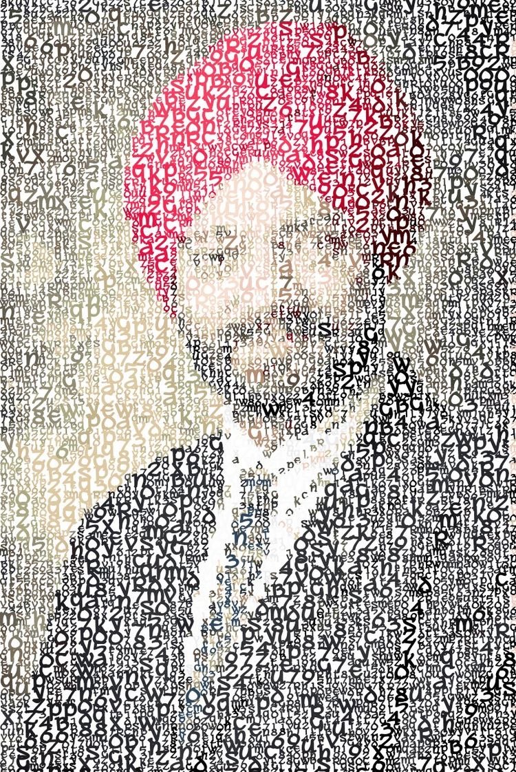 A portrait of Harjeet made entirely of words